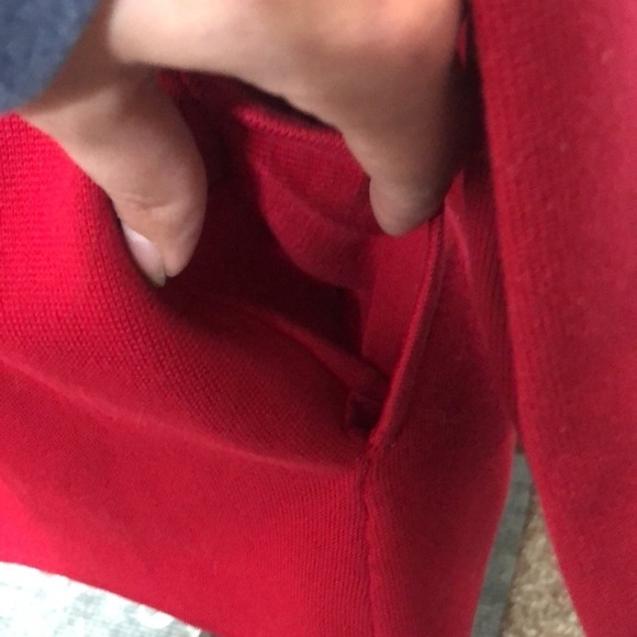 Talbots red open front cardigan size large - Picture 7 of 11